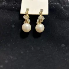 パールとビジュー揺れるピアス