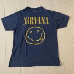 NIRVANA ニルヴァーナ バンドTシャツ M スマイルロゴ ブルー イエロー