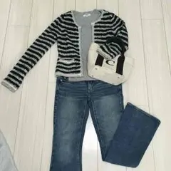 美品☆ナチュラルビューティーベーシック 厚手カーディガン