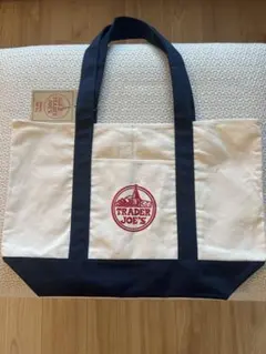 Trader Joe's トートバッグ アイボリー/ネイビー