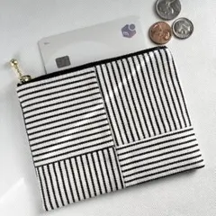 ハンドメイド　岡山　児島ヒッコリーデニム フラットポーチ