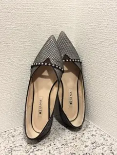 【最終】DIANA メッシュポインテッドトゥ　キラキラ　フラットシューズ