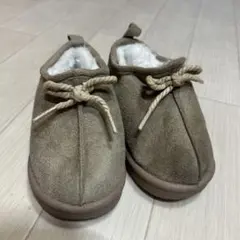 ブラウン スエード スリッポン キッズシューズ