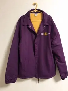 チャンピオン アウター　ナイロンジャケット　裏起毛パープル　コーチジャケット
