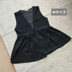 【26日限定】ブラック ペプラムベスト ジレ