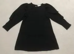 ザラZARA黒七分袖パフスリーブワンピース10size140㎝キッズ子供服女の子