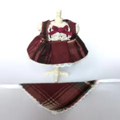 ハンドメイド・ドール服・女の子サイズ☆チェック柄ワンピース