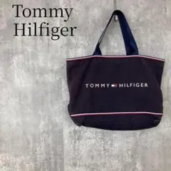 トミーヒルフィガー トートバッグ キャンバス ネイビー フラッグロゴ トミー