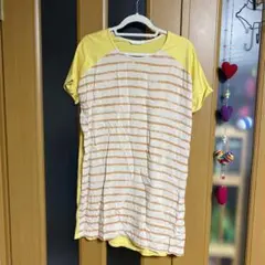 ボーダー　イエロー　オレンジ　カットソーのサムネイル