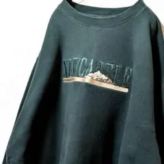 レイクシャツ ニューカッスル刺繍 スウェットトレーナー グリーン緑 L 古着