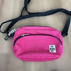 【CHUMS 布製ショルダーバッグ ピンク】