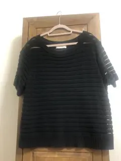 シアー入りボーダーサマーニット