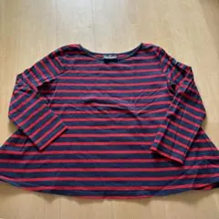 美品　ルミノア le minor ボーダーカットソー　レッド×ネイビー