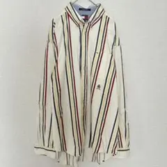 【美品】TOMMY HILFIGERトミーヒルフィガー ストライプ シャツXL