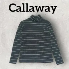 Callaway タートルネックシャツ ボーダー柄 ゴルフウェア (М)ブラック