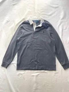 未使用タグ付　ポロバイラルフローレン　ラガーシャツ　サイズL グレー×ホワイト