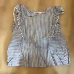 familiar ストライプ フリル ノースリーブトップス 120