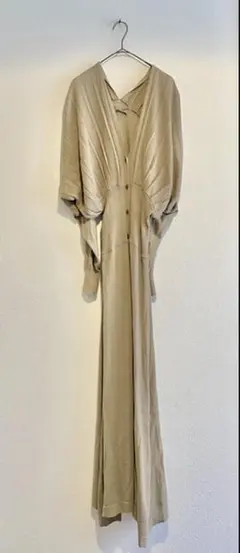 OSMOSISオズモーシス　プリーツニット切替ロングカーディガン