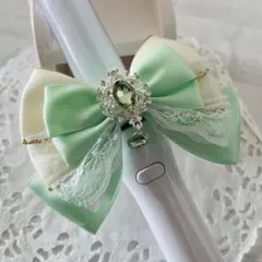 ハンドメイド＊ペンライトリボン＊キンブレリボン＊推し活＊ミントグリーン＊No11