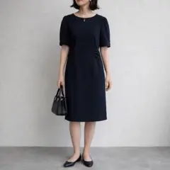 東京ソワール／RIFANNE［M］大人クラシカル◎美シルエット◎ひざ下ワンピース