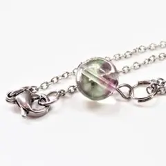 フローライトバイカラー ステンレスネックレス