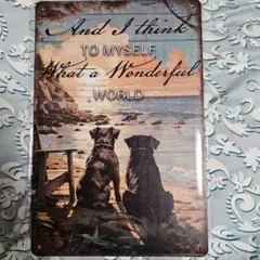 ブリキ看板 メタルサイン アメリカン雑貨 犬 ドッグのサムネイル