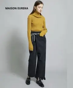【美品】MAISON EUREKA メゾンエウレカ ブラックデニム ワイドパンツ