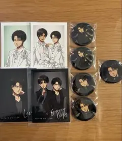 進撃の巨人 ブロマイド Dignified 缶バッジ エレン　リヴァイ