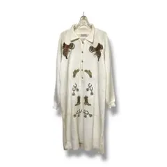 ビンテージ　ビーズ　ウエスタン刺繍 インポートのニットワンピ