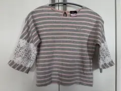 Barbie ストライプ柄 7分袖カットソー 140