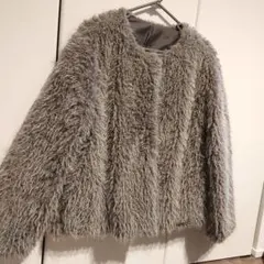 グレー ファーコート ショート丈