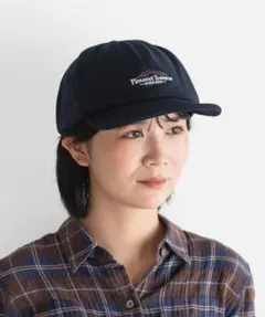 最安値タグ付【ハロコモディティー】トラベルメルトンキャップ　刺繍　紺　アウトドア
