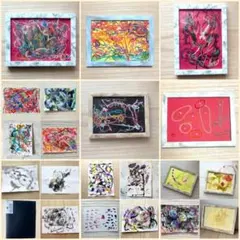 20作品ブックファイル付き【原画】お楽しみ袋 抽象画 絵画 アート イラスト