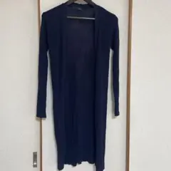 ★美品★薄手長袖　ロングカーディガン　ネイビー　フリーサイズ