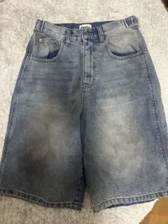 9090 キングロゴ ハーフデニムパンツ