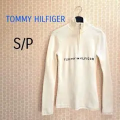☆美品☆トミーヒルフィガー◾ハーフジップ /リブニット セーター オフホワイトS