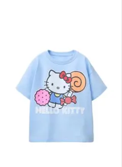 Zaraキッズ 116cm キティ半袖Tシャツ 綿100% ライトブルーのサムネイル