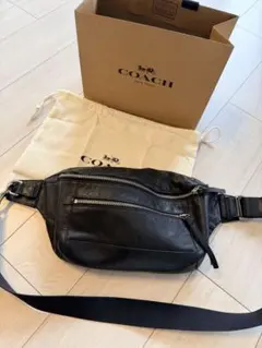 COACH レザー ボディバッグ ウエストポーチ ブラック