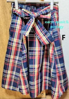 earth music&ecology チェック柄フレアスカート