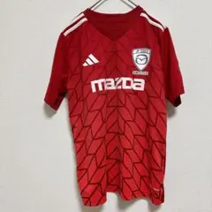 アディダス adidas サッカーシャツ 半袖 〖13-14Y〗 赤 レッド