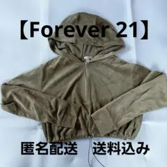 【Forever 21】 ベロア ハーフジップ クロップドパーカーのサムネイル