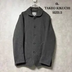 tk TAKEO KIKUCHI グレー ウール コート 3 ジャケット L