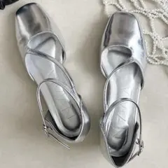 Vivian omi×teraコラボ スクエアトゥストラップローヒールパンプスL