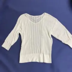 GU リブ編み Vネック ニット XL