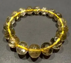 高透明 コッパールチルクォーツ ブレスレット 11mm 内径16cm｜繊細銅色