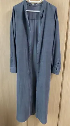 BAYFLOWグレーコーデュロイシャツワンピース