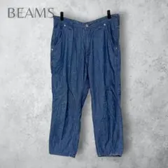 【BEAMS ビームス】　七分丈ペインターパンツ　デニム　ブルー　メンズ　綿のサムネイル