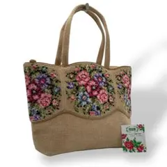 極美品 フェイラー ハンドバッグ トートバッグ シュニール織 肩掛け フラワー