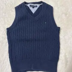TOMMY HILFIGER ネイビー ケーブルニットベスト 100cm~