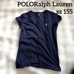ポロラルフローレン　XS 155 uネック　半袖　Tシャツ　ネイビー